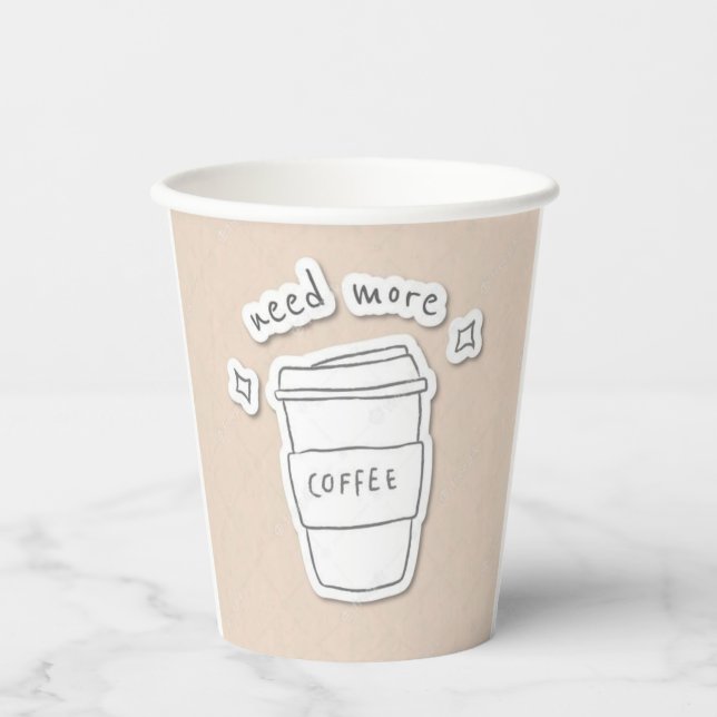Cute Disposable Coffee Cups With Lids (Front)