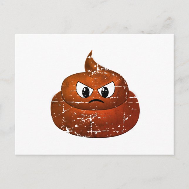 Cute Distressed Angry Cartoon Poop Postcard (Front)