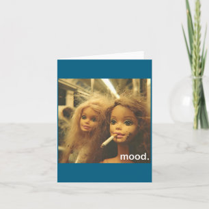 Cute Distressed Doll Face Meme Premium Card