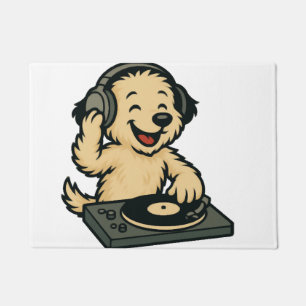 Cute DJ Dog with Headphones � Fun Kids Gift Doormat