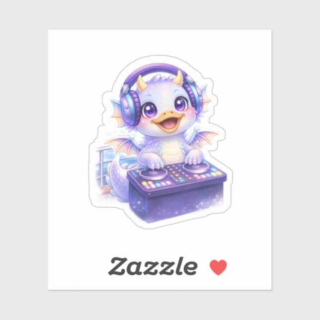 Cute DJ Dragon Cruise Sticker (Sheet)