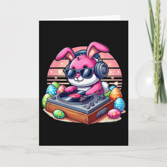 Cute Dj Easter Bunny  Card (Front)