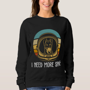 Cute Doberman Astronaut Funny Doberman Fitted Sweatshirt