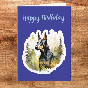 Cute Doberman Birthday Card