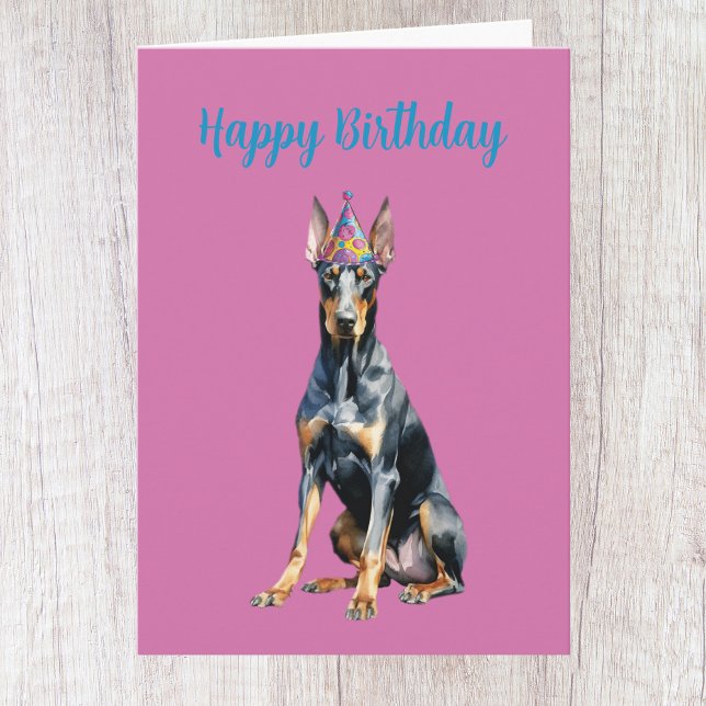Cute Doberman Birthday Card (Creator Uploaded)