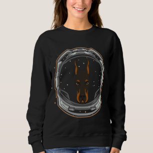 Cute Doberman Dog Astronaut In Space Sweatshirt