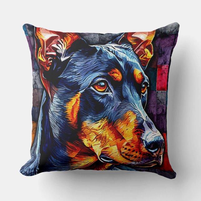 Cute Doberman dog Cushion (Front)