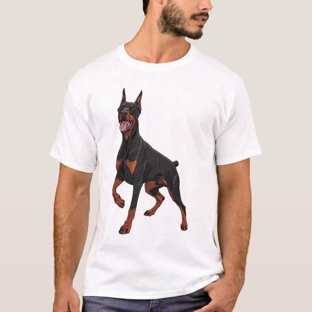 Cute Doberman Dog Lover Design for Doberman Owners T-Shirt (Front)
