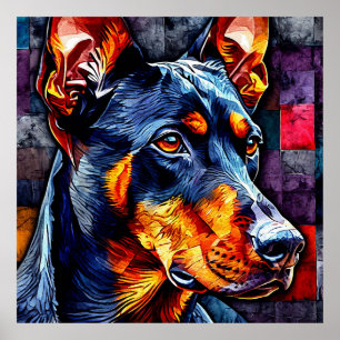 Cute Doberman dog Poster