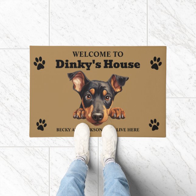 Cute Doberman Pinscher Dog Doormat (Indoor)