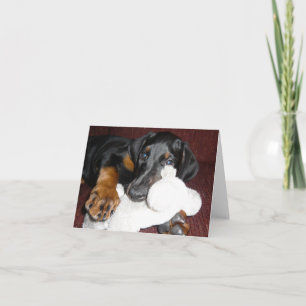 Cute Doberman Pinscher Puppy - Blank Note Card