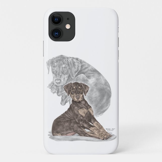 Cute Doberman Pinscher Puppy Case-Mate iPhone Case (Back)