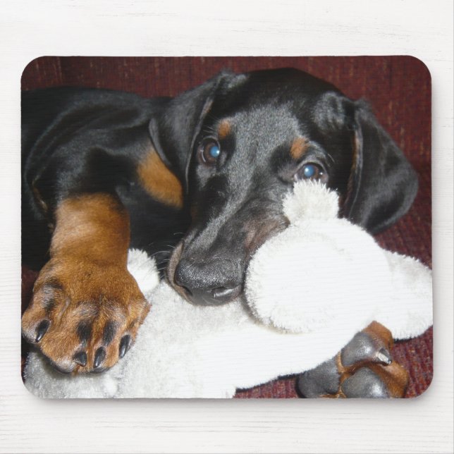 Cute Doberman Pinscher Puppy Mousepad (Front)
