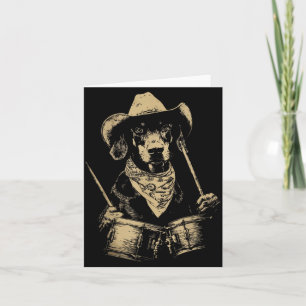 Cute Doberman Playing Ds Funny Cowboy Dog Western Card