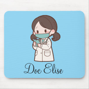Cute Doctor Appreciation Gift Name Personalised Mouse Pad