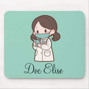 Cute Doctor Appreciation Gift Name Personalised Mouse Pad