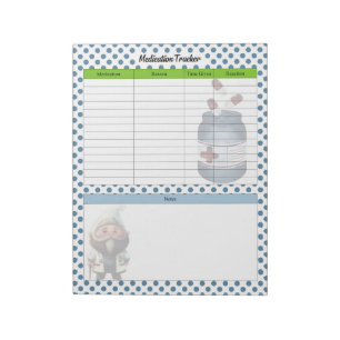 Cute Doctor Gnome Medication Tracker Notepad