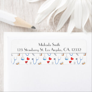 Cute Doctor Medical Equipment Return Address Label
