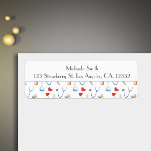 Cute Doctor Medical Equipment Return Address Label