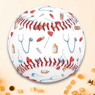 Cute Doctor Nurse Medicine Tool Pattern Baseball
