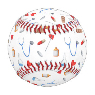 Cute Doctor Nurse Medicine Tool Pattern Baseball