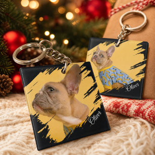 Cute Dog 2 Photo Script Name Pet Lover Key Ring