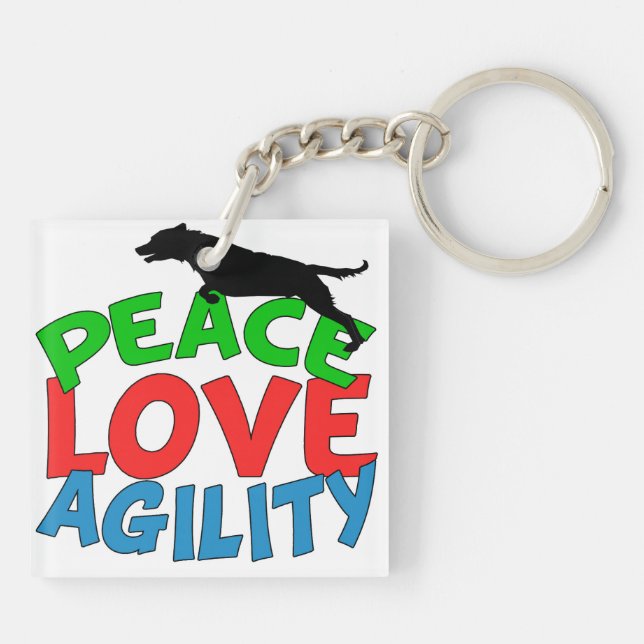 Cute Dog Agility Key Ring (Back)