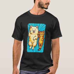 Cute Dog and Cat, Friends Sleeping, Love Animals T-Shirt