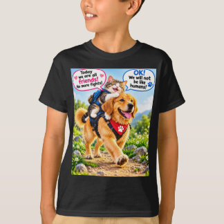 cute dog and cat friendship t shirt funny animal d