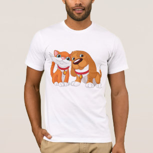 Cute Dog And Cat Mens T-Shirt