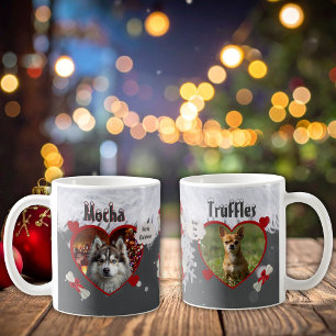 Cute Dog and Coffee Lovers 2 Photo Christmas Mug