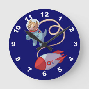 Cute Dog Astronaut Wall Clock