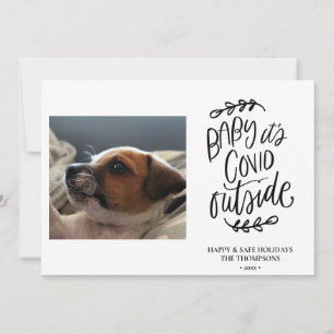 Cute Dog   Baby its COVID Outside Christmas Holiday Card
