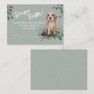 Cute Dog Baby Shower Diaper Raffle Enclosure Card