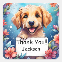 Cute dog background with Thank You