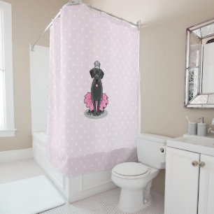 Cute Dog Ballet Princess Black Labrador Retriever Shower Curtain