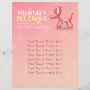 Cute Dog Balloon Pet Care Grooming Sitting Bathing Flyer