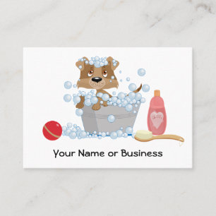 Cute Dog Bath Pet Grooming Puppy Business Card