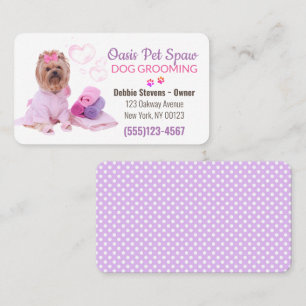 Cute Dog Bathing Pet Grooming Service Business Card