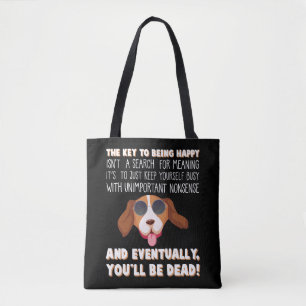Cute Dog Beagle sunglasses The Key To Being Happy Tote Bag