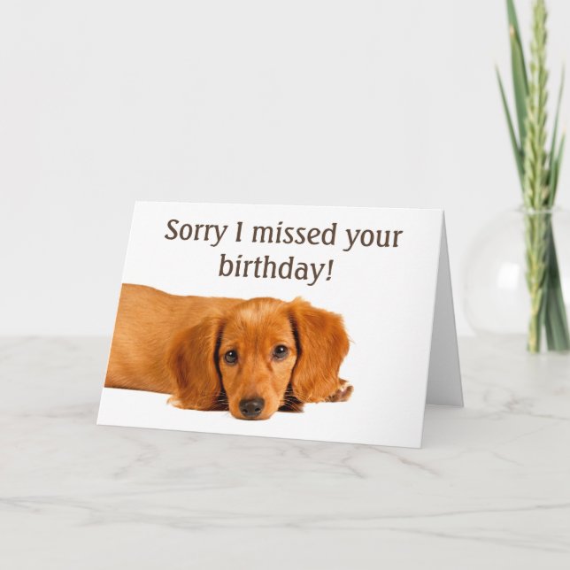 Cute Dog Belated Birthday Card (Front)