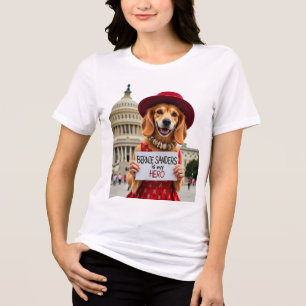 Cute Dog Bernie Sanders Is My Hero Sweatshirt Tri-Blend Shirt