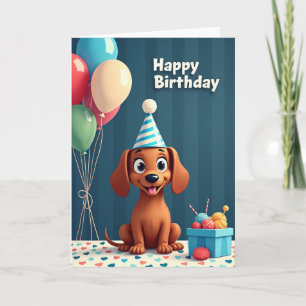Cute Dog Birthday Card