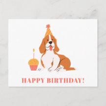 Cute Dog Birthday Cupcake Colourful Modern Birthda