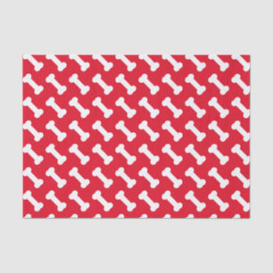 Cute Dog Bone Pattern - Red Personalised  Tissue Paper
