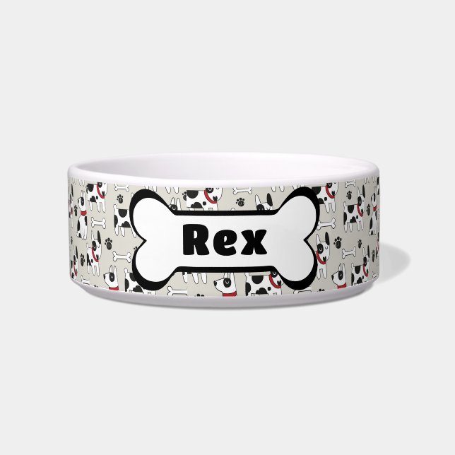 Cute Dog Bowl  Personalise (Front)