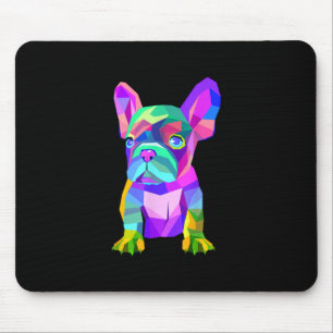 Cute Dog Breed, Coloured Bulldog French Gift Mouse Pad