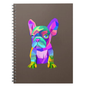 Cute Dog Breed, Coloured Bulldog French Gift Notebook