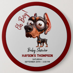 Cute Dog Caricatures Baby Shower for Boy 6 Cm Round Badge
