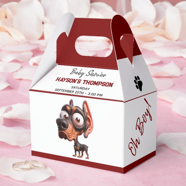 Cute Dog Caricatures Baby Shower for Boy Favour Box (Wedding)